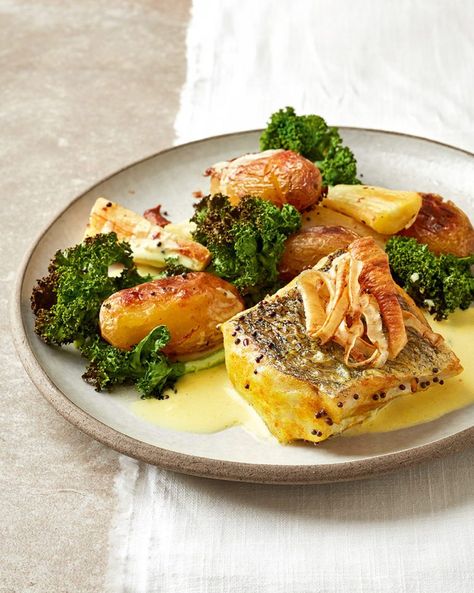 Healthy Hake Fish Recipes, Hake Recipes Dinners, Hake Recipes, Parsnip Crisps, Seasonal Cooking, Coconut Sauce, Shellfish Recipes, Fish Recipes Healthy, Delicious Magazine