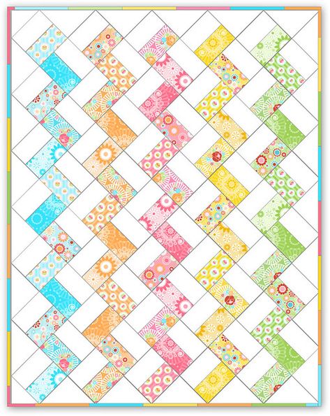 Themed Quilts Ideas, Jelly Roll Quilt Patterns, Quilt Modernen, Colors And Patterns, Jellyroll Quilts, Nine Patch, Strip Quilts, Chevron Quilt, Quilted Table