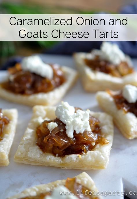 Easy Holiday Party Appetizers, Caprese Salad Skewers, Cream Cheese Appetizer, Baked Goat Cheese, Goat Cheese Tart, Life Is A Party, Cheese Puff Pastry, Holiday Appetizers Recipes, Goats Cheese