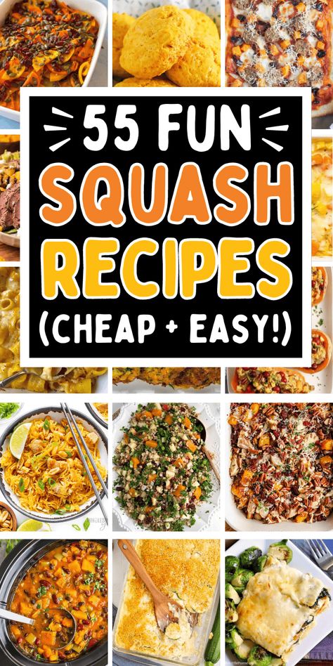 Easy squash recipes! The best quick and healthy spaghetti squash, zucchini, butternut squash and acorn squash recipes. From roasted in the air fryer to baked in oven to crockpot casserole these are easy things to make with squash and zucchini. Perfect for dinner in summer, fall, or for Thanksgiving. Healthy squash sides recipes, fall butternut squash recipes, squash recipes yellow, squash recipes acorn, squash recipes zucchini, dinner ideas squash, stuffed squash recipes, easy vegetarian meals. Sweet Mama Squash Recipes, How To Cook Butternut Squash, Squash Recipes Acorn, Zucchini Dinner Ideas, Squash Recipes Yellow, Squash Sides, Squash Recipes Easy, Stuffed Squash Recipes, Acorn Squash Recipes Healthy