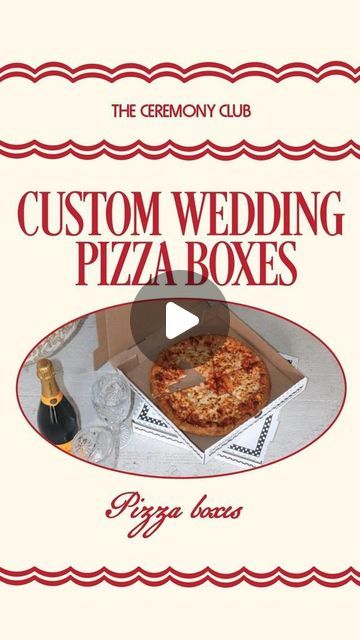 28K views · 1K likes | THE CEREMONY CLUB on Instagram: "Custom wedding pizza boxes! The cutest way to personalize your wedding 🍕 I love the idea of using these custom pizza boxes as a late night snack at your reception and then sneaking away to get some cute photos of you and your husband/wife eating pizza!   Dm us to learn more about our custom pizza boxes and how to get started! 🤍" Custom Pizza, Late Night Snack, Eating Pizza, Pizza Boxes, Late Night Snacks, Rehearsal Dinner, Rehearsal Dinners, Husband Wife, Cute Photos