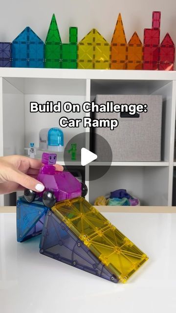 MAGNA-TILES® | Magnetic Tiles on Instagram: "Looking for a fun weekend activity? We are challenging you to Build On and create your own version of this car ramp. We want to see your bigger and better ramp creations! Don’t forget to tag @magnatiles so we can see the awesome builds you come up with! 
 
#MAGNATILES #BuildOn #BuildOnChallenge #magnetictiles #kidsactivities" Picasso Tiles Building Ideas, Car Ramp, Magna Tiles, Car Ramps, Magnetic Tiles, Weekend Activities, Childcare, Activities For Kids, Create Your