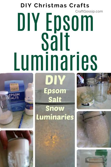 Epsom Salt Luminaries — CraftBits.com Epson Salt, Recycled Jars, Snow Effect, Terrarium Diy, How To Make Snow, Crafts With Pictures, Epsom Salt, Christmas Crafts Decorations, Mason Jar Crafts