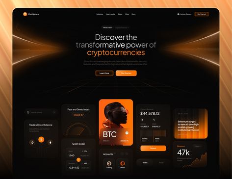 Crypto Investments - Landing Page by Bogdan Falin for QClay on Dribbble Investment Website Design, Agency Website Inspiration, Investment Website, Creative App Design, Design Sites, Crypto Investment, Web Design Websites, Thanh Long, Web Design Quotes