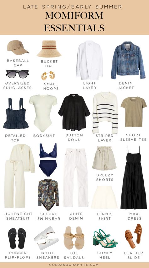 Ultimate Wardrobe Essentials Guide: Late Spring/Early Summer Edition | Gold and Graphite by Jill Atogwe Spring Summer Capsule Wardrobe, Summer Wardrobe Staples, Chic Wardrobe, Fashion Capsule Wardrobe, Spring Capsule Wardrobe, Elegant Attire, Ootd Ideas, Summer Capsule Wardrobe, Late Spring