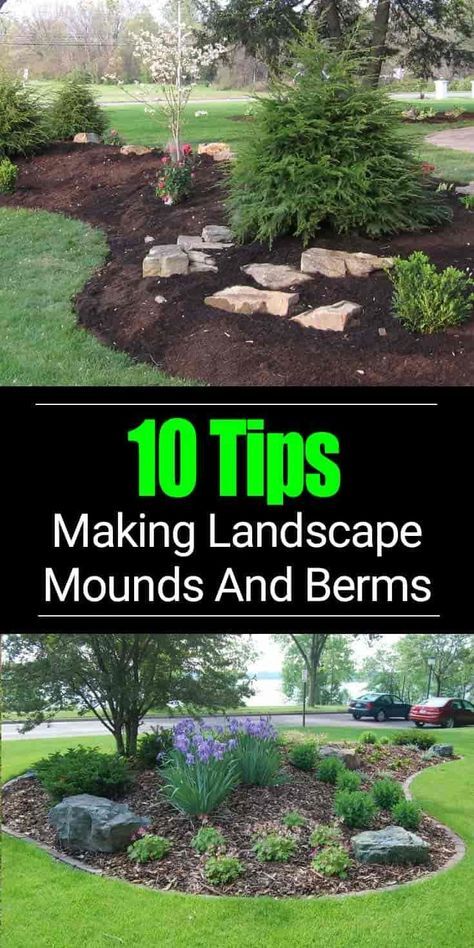 Adding a berm to your landscape design can improve the look of your overall garden and become a focal point. LEARN 10 Tips to build a berm on mound. Mounds And Berms, Landscape Mounds And Berms, Landscape Mounds, Hill Landscaping, Landscaping With Boulders, Garden Wallpaper, Front Landscaping, Landscaping With Large Rocks, Walled Garden