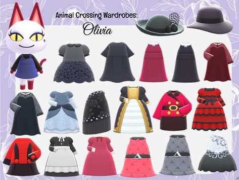 Original comp :3 Acnh Olivia, Olivia Animal Crossing, Character Guide, Hippie Goth, Acnh Inspo, Punk Vintage, New Leaf, Animal Crossing, Gift Guide