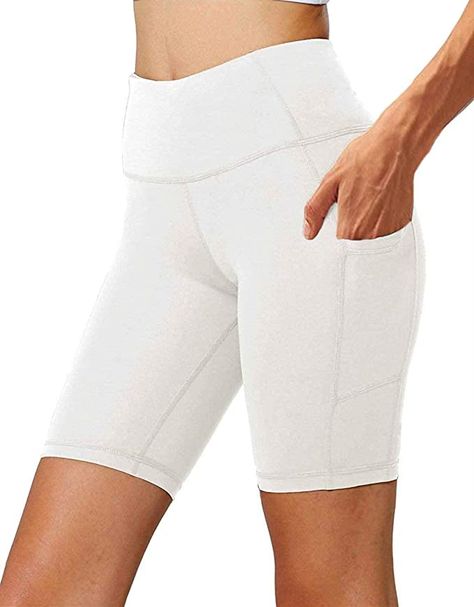 Amazon.com: Aoliks Women's High Waist Yoga Short Side Pocket Workout Tummy Control Bike Shorts Running Exercise Spandex Leggings White : Clothing, Shoes & Jewelry Workout Tummy, White Biker Shorts, Yoga Short, Spandex Leggings, Running Workout, Cycling Shorts, Yoga Shorts, Running Workouts, Biker Shorts