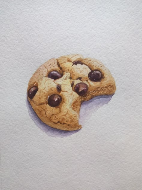 ArtStation - Chocolate Chip Cookie, kseniya eremenko Cookie Illustration, Cookie Drawing, Kristina Webb, رسم كاريكاتير, Food Art Painting, Prismacolor Art, Colored Pencil Artwork, Watercolor Food, Watercolor Fashion