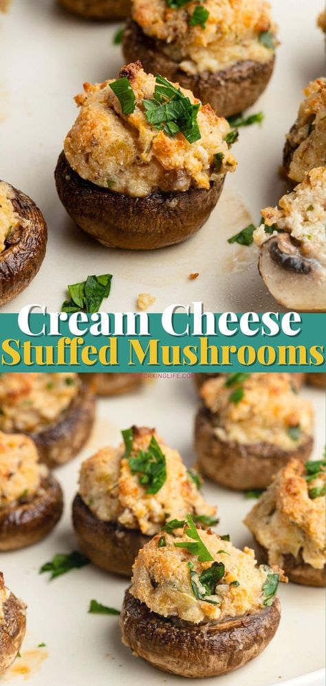 Mushroom Cheese Appetizer, Mushroom With Cream Cheese, Mini Stuffed Mushrooms Appetizer Recipes, Stovetop Stuffed Mushrooms, Cream Cheese Stuffed Mushrooms 12 Tomatoes, Mouth Watering Stuffed Mushrooms, Stuffed Mushrooms With Ritz Crackers, Easy Mushroom Appetizer, Mushroom Cream Cheese Appetizers