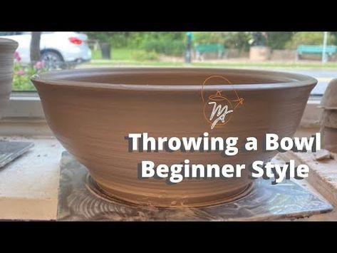 Throwing a bowl. Beginner style - YouTube Throwing A Pottery Bowl, Throwing A Large Bowl, Throw A Bowl On Wheel, Throwing A Bowl On The Wheel, Throwing Bowls Pottery Wheel, Throwing Clay Pottery Wheel, Ceramic Bowl Ideas, Beginner Pottery Wheel Projects, Wheel Throwing Ideas