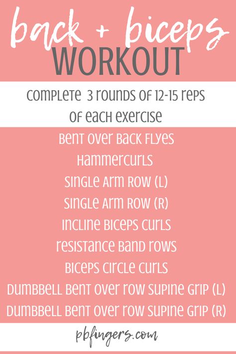 back biceps workout Back And Bicep Workout At Home, Back And Bicep Workout Dumbell, Tricep Workout Routine, Back Biceps Workout, Workout Routine For Beginners, Mini Band Exercises, 10 Week No Gym Workout, Week Of Workouts, Back And Bis