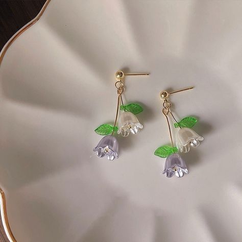 Lily of the Valley vibes 🌸✨ Cute and dainty, these are our favorite pieces! 💕 #coquette #cottagecore #softgirl #jewelry #jewellery #aesthetic #romantic #ootd #fashion #rings #lilyofthevalley #lily #floraljewelry Cottagecore Jewellery, Coquette Cottagecore, Lily Earrings, Jewellery Aesthetic, Eco Resin, Earring Posts, Floral Jewellery, Silver Earring, Diamond Crystal