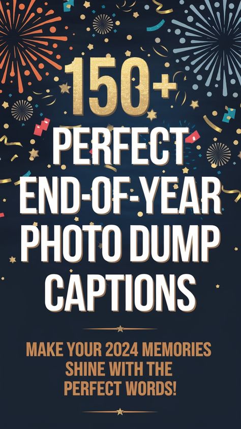 Looking for the perfect caption to pair with your end-of-year photo dump? 🎉 Whether it’s your favorite memories with friends, family moments, or stunning sunsets, I've got 150+ Instagram-worthy captions to help you close out 2024 in style! ✨ These fun and unique captions will help your photos shine and perfectly capture the vibe of your year. Ready to make your year-end memories unforgettable? Click for the best ideas! 📸💫