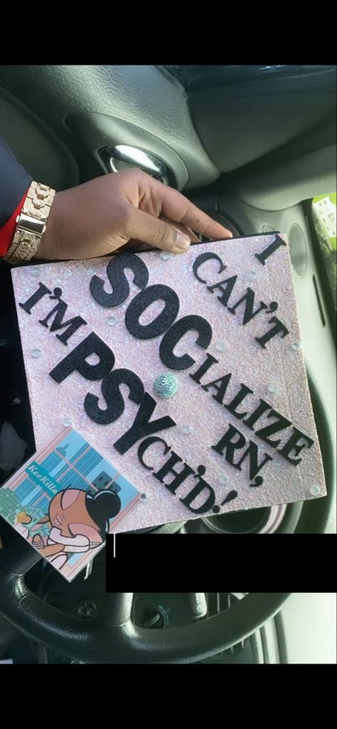 Psychology Grad Photoshoot, Sociology Graduation Cap Ideas, Therapist Graduation Pictures, Sociology Graduation Cap, Psychology Photoshoot Ideas, Psychology Major Graduation Cap, Psychology Graduation Photoshoot, Psychology Graduation Cap Ideas, Graduation Cap Designs Psychology