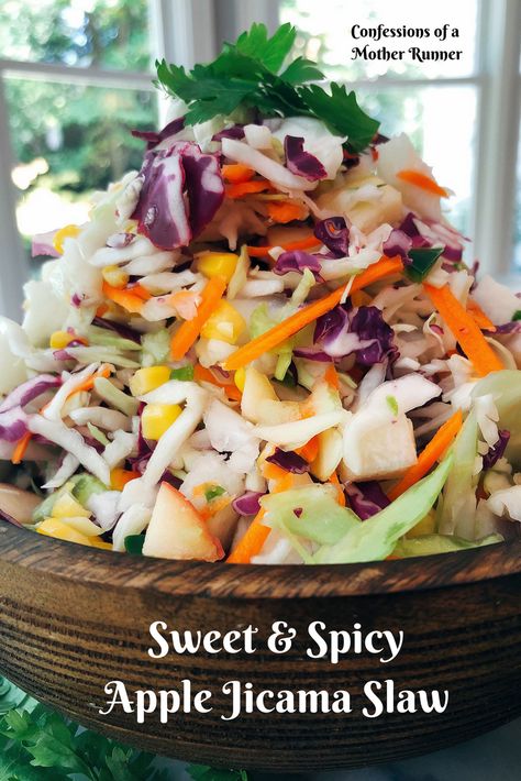 Jicama Apple Slaw, Jicama Recipe, Bbq Salad, Slaw Salad, Jicama Slaw, Bbq Salads, Slaw Recipes, Salad Ideas, Healthy Ideas