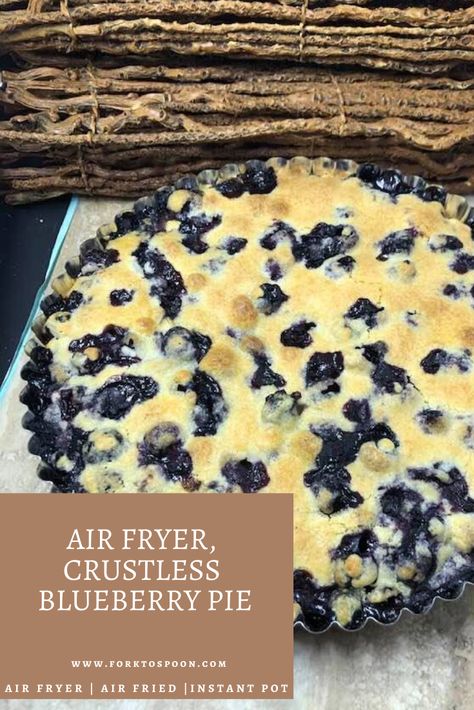 Air Fryer, Crustless Blueberry Pie Blueberry Coffee Cake Recipes, Cake Recipes Blueberry, Sour Cream Blueberry Coffee Cake, Coffee Cake With Crumb Topping, Blueberry Coffee Cake Muffins, Blueberry Custard Pie, Air Fryer Blueberry, Coffee Cake Bundt, Blueberry Muffin Mix