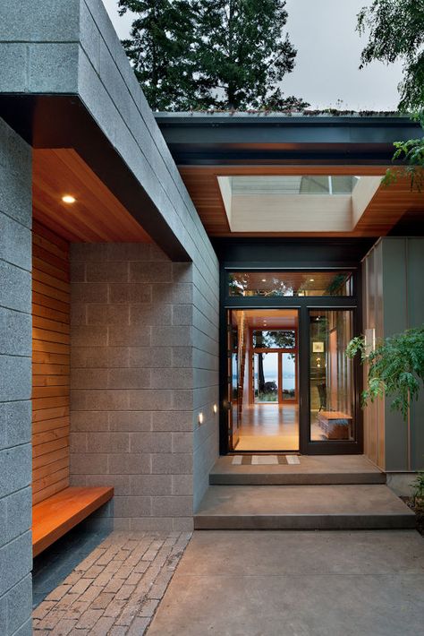 Concrete And Wood, Entry Design, Casa Country, Door Glass Design, Casa Exterior, Sustainable Home, Modern Exterior, Futurism, Modern Homes