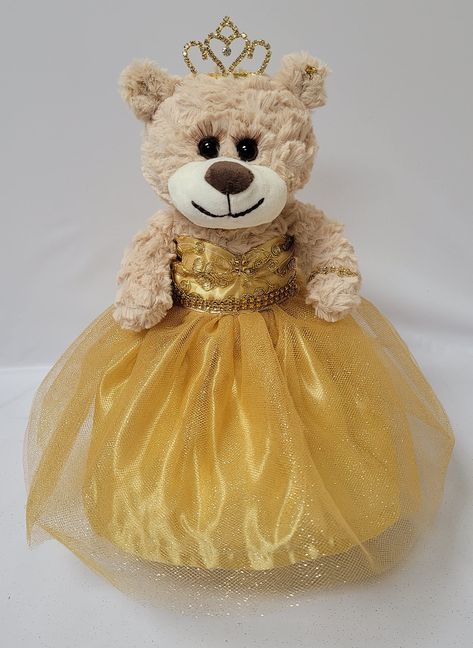 PRICES MAY VARY. 12" Quinceanera Teddy Bear with dress Can be given as a gift or used as a centerpiece 12 inches in height. Rhinestone tiara and an embroidered " Mis 15 Anos" For Collection and Decoration Purpose. For Age 14+. Due to different monitors/calibrations colors may vary slighty from the actual product. For those that are looking for something other than a doll... we now have the option of Quince Bears. These bears measure 12" long. Crème color, soft and cuddly, dressed in an elegant, Quince Bears, Quinceanera Teddy Bear, Beauty And The Beast Quinceanera, Gold Quinceanera Theme, Dress Centerpiece, Beauty And The Beast Quince, Crème Color, Doll Teddy Bear, Quinceanera Ideas