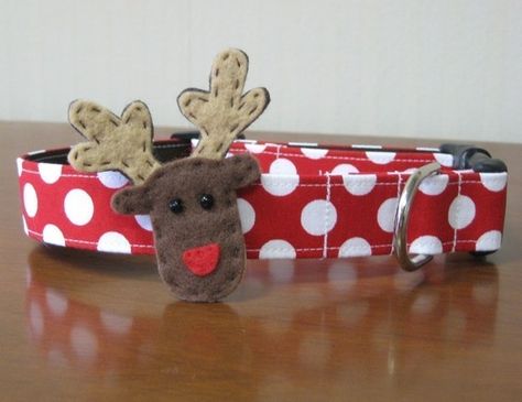 Pets Clothes, Christmas Collar, Christmas Dog Collar, Dog Diy, Santa Paws, Aggressive Dog, Dog Crafts, Dog Pet Beds, Dog Tips