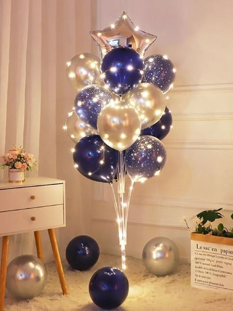 Blue And Yellow Birthday Party Decor, Pvc Balloon Stand, Mens 60th Birthday Party Ideas, Standing Balloon Decorations, Star Themed Party, Corporate Party Decorations, Cowboy Themed Birthday Party, Clear Balloon, Balloon Accessories