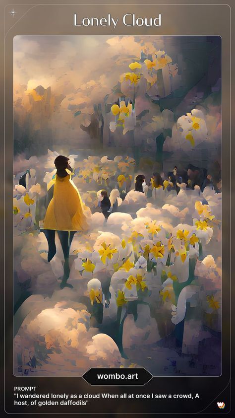 I Wandered Lonely As A Cloud, Golden Daffodils, Cloud Painting, Daffodils, My Images, I Saw, Poetry, Quick Saves, Art