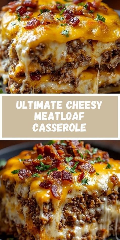 This cheesy meatloaf casserole is loaded with flavor and ready to make your dinner unforgettable Follow this easy recipe for a satisfying meal Hamburger Meat Supper Ideas, Meatball Meatloaf Recipes, Leftover Meatloaf Ideas Dinners, Quick Casserole Recipes Easy Meals, Ground Beef Recipes For Large Family, Deep Dish Recipes, Easy Cheesy Meatloaf, Healthy Dump Recipes, Easy Meals For A Family Of 6