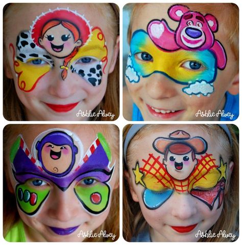 Ashley Alvey Toy Story Face Painting Designs Toy Story Face Paint, Toy Story Face Painting, Face Paint Disney, Face Painting Disney, Disney Face Paint, Face Painting Adults, Iron Man Face Paint, Elsa Face Paint, Dog Face Paint