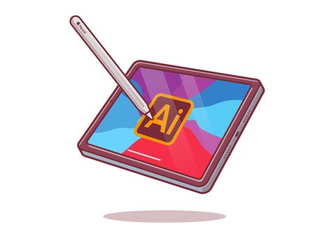 illustrator for iPad is out now! ✍🏼 ✒️😸 on Behance Ipad Graphic Design, Ipad Logo, Hand Base, Gacha Drawing, Free Business Logo, Wooden Phone Holder, Club Bedroom, Logo Youtube, Logo Instagram