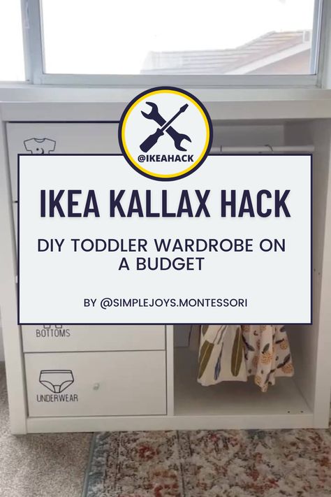 Ikea Kallax Playroom Montessori, Kallax Montessori Wardrobe, Kallax Montessori, Ikea Kallax Playroom, Kallax Playroom, Montessori Wardrobe, Playroom Montessori, Toddler Wardrobe, Ikea Kallax Unit