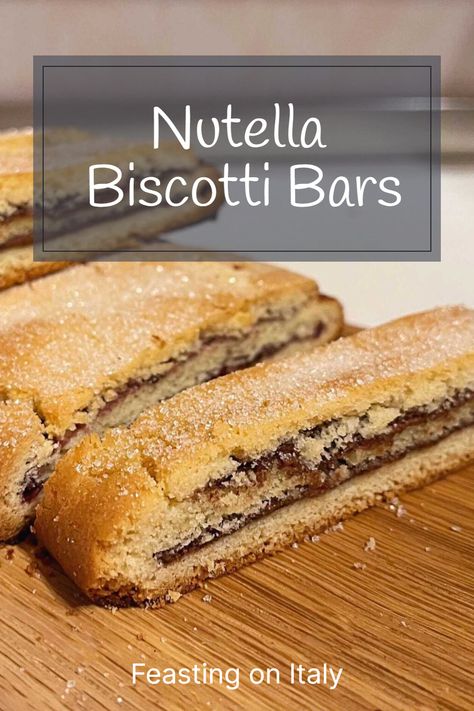 Nutella obsessed! Fast and easy! No mixer! Chocolate hazelnut filled cookie bar! Delicate and elegant but full of flavor! Super simple and beautiful biscotti, perfect with morning cup of coffee or afternoon snack! nutella cookie | nutella filled bar cookie | nutella cookie bar | nutella stuffed cookie | chocolate bar cookies | chocolate hazelnut cookie | nutella biscotti Nutella Crumble Cookies, Nutella Biscotti, Chocolate Bar Cookies, Nutella Filled Cookies, Nutella Stuffed Cookies, Authentic Italian Desserts, Chocolate Hazelnut Cookies, Nutella Cookie, Italian Butter Cookies