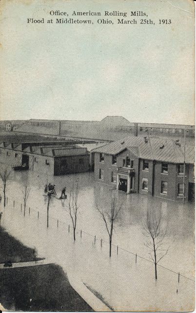 Flood 1913 middletown | The Daily Postcard: Flood in Middletown, Ohio Tom T Hall, The Half Of It, Middletown Ohio, Steel Company, Ohio History, White Pictures, The Flood, Good Year, Ohio River