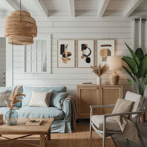 Coastal-inspired interiors to bring the beach vibes home 🌊💙 Would you decorate like this? #coastaldesign #coastalvibes #interiordesign #design #InteriorDesigner #coastaldecor California Coastal Interior Design, Carolina Home Decor, Coastal Interior Design, Coastal Interior, Coastal Interiors Design, Inspired Interiors, Contemporary Coastal, Coastal Carolina, Coastal Vibes