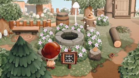 Acnh Wishing Well Design, Wishing Well Animal Crossing, Animal Crossing Wishing Well, Acnh Wishing Well Ideas, Wishing Well Acnh, Acnh Wishing Well, Acnh Well, Pergola Acnh, Acnh Garden