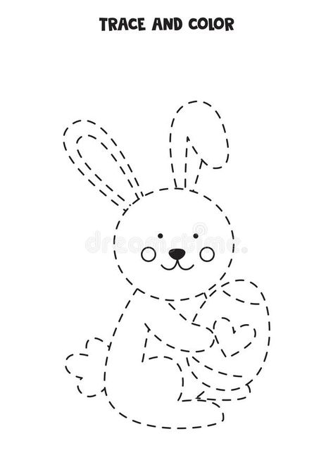 Bunny Worksheet, Easter Tracing, Easter Activities For Preschool, Trace And Color, Easter Worksheets, Practice Tracing, Easter Preschool, Easter Printables Free, Easter Bunny Crafts