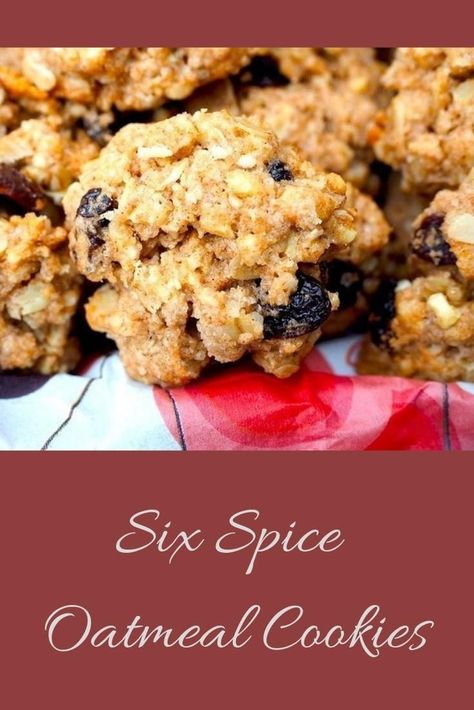 Six Spice Oatmeal Cookies - These sensational cookies are flavored with loads of spice. Make them with dried cranberries or raisins for a full-flavored oatmeal cookie experience. #oatmealcookies #bakingrecipes #cookies #EatSomethingSexy Spice Oatmeal Cookies, Oatmeal Raisin Cookies Recipe, Spice Oatmeal, Raisin Cookies Recipe, Spiced Oatmeal, Best Oatmeal Raisin Cookies, The Best Oatmeal, Baking Spices, Aphrodisiac Foods