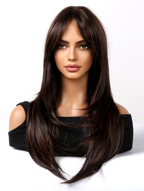 Square Head Haircuts, Amazon Hair, Bangs Wig, Layered Haircuts For Medium Hair, Cosplay Hair, Hairstyles For Layered Hair, Long Hair With Bangs, Haircuts For Medium Hair, Wig With Bangs