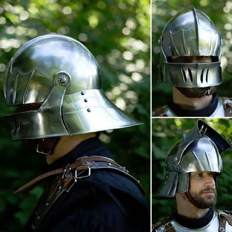 Gothic European Sallet Helmet - 18g Sallet Helmet, Helmet Armor, Medieval Festival, Medieval Helmets, Medieval Gothic, Historical Reenactment, Knight Armor, Replica Prop, Suit Of Armor