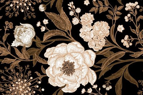 Peonies And Roses, Large Scale Floral, Diy Tattoo, Golden Rose, Arte Floral, Epic Art, Nature Wall Art, Samoa, Floral Vintage