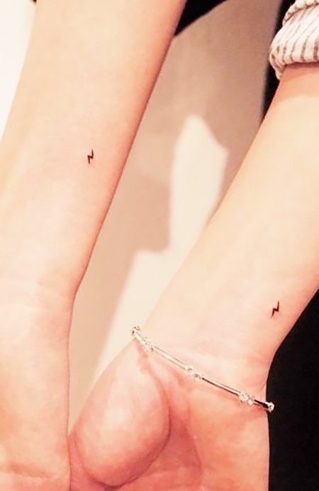 25 Best Friend Tattoos to Celebrate Your Special Bond - The Trend Spotter 5 Best Friend Tattoos Matching, Matching Tattoos For Best Friends Stick And Poke, Small Bestie Tattoos Best Friends, Best Friends Small Tattoos, Friendship Pokes Tattoos, Small Tattoos For 3 Best Friends, Tiny Bestie Tattoos, Bff Small Tattoos, Mini Best Friend Tattoos Simple