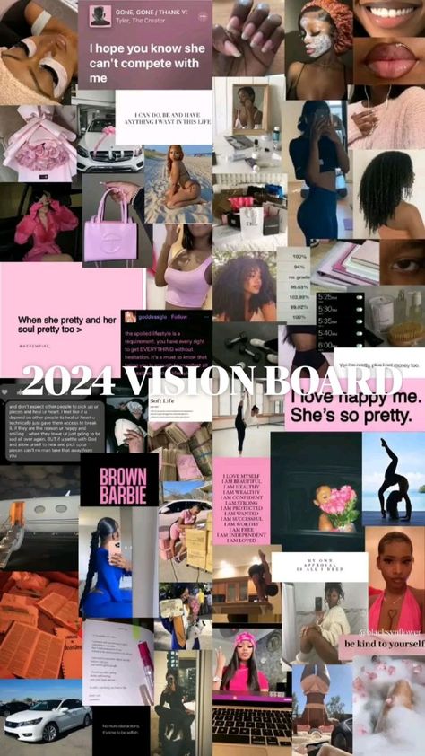 2024 Vision Board Brown, Social Worker Vision Board, Vision Board Brown Girl, Black People Vision Board, Brown Girl Vision Board, Vision Board Manifestation Black Women, Vision Board Wallpaper Black Women, Vision Board Lockscreen 2024, Vision Board Layout Template