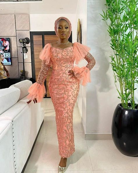 Cord Lace Gown Styles Aso Ebi, Cord Lace Gown Styles, Latest Lace Styles, Aso Ebi Lace Styles, Nigerian Outfits, Stylish Naija, Nigerian Lace Styles, Ankara Long Gown Styles, African Lace Styles