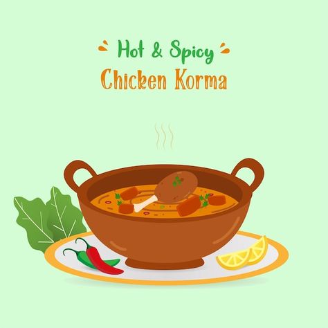 Chicken korma pakistani food hand drawn ... | Premium Vector #Freepik #vector #curry #chicken-curry #drumstick #chicken-drumstick Chicken Curry Illustration, Curry Drawing, Drumstick Chicken, Chicken And Potato Curry, Chicken Drumstick, Chicken Korma, Food Doodles, Indian Chicken, Easy Chicken Curry