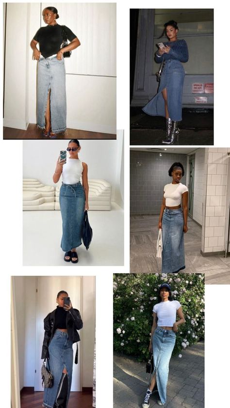 Outfit idea Skirt Outfits Aesthetic, Casual Chic Outfits, Modesty Outfits, Cute Modest Outfits, Denim Skirt Outfits, Effortlessly Chic Outfits, Everyday Fashion Outfits, Looks Street Style, Classy Casual Outfits