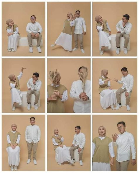 Prewedding Ideas Casual Hijab Studio, Gaya Foto Couple Studio, Prewed Casual Indoor, Ide Prewedding Casual, Prewed Studio Casual, Indoor Couple Photoshoot Ideas, Foto Studio Couple Casual, Casual Prewedding Indoor, Prewedding Ideas Indoor