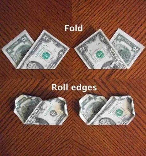 An angled fold makes the finished petals look attractively spaced on the finished flower. Money Roses, Graduation Money Lei, Graduation Money Gifts, Money Rose, Folding Money, Dollar Origami, Money Flowers, Dollar Bill Origami, Graduation Money