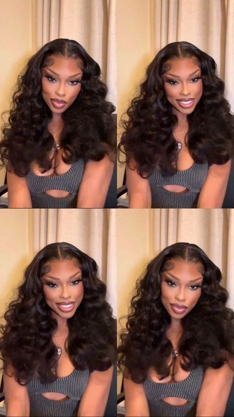 Body Wave Install, Ombre Body Wave Sew In, Body Wave Wig 30 Inches, Jet Black Body Wave Lace Front, Jet Black Body Wave Wig, Natural Braided Hairstyles, Frontal Wig Hairstyles, Cute Hair Colors, Hair Scarf Styles