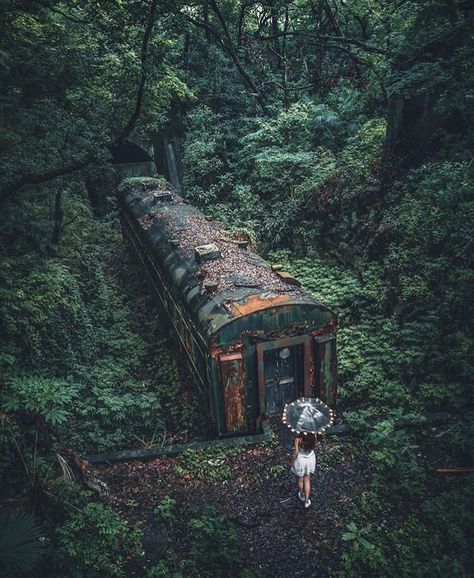 Inference Pictures, Abandoned Train, Abandoned Buildings, Alam Semula Jadi, Abandoned Houses, Fantasy Landscape, A Train, Abandoned Places, Belle Photo