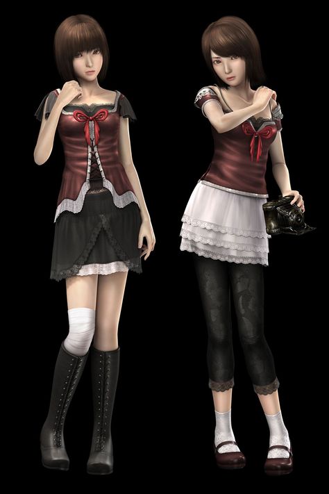 Mayu & Mio Mayu Fatal Frame 2, Mio And Mayu Fatal Frame, Mio Fatal Frame, Fatal Frame Concept Art, Fatal Frame Cosplay, Video Game Outfits, Fatal Frame, Virtual Girl, Japanese Horror