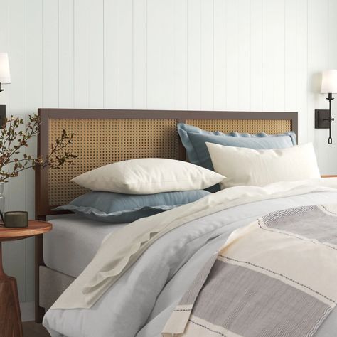 Sand & Stable Menton Headboard & Reviews | Wayfair Headboard Wood, Bedding Pattern, Rattan Headboard, White Headboard, Queen Headboard, Headboard Designs, Wood Headboard, Coastal Farmhouse, Coffee Table To Dining Table